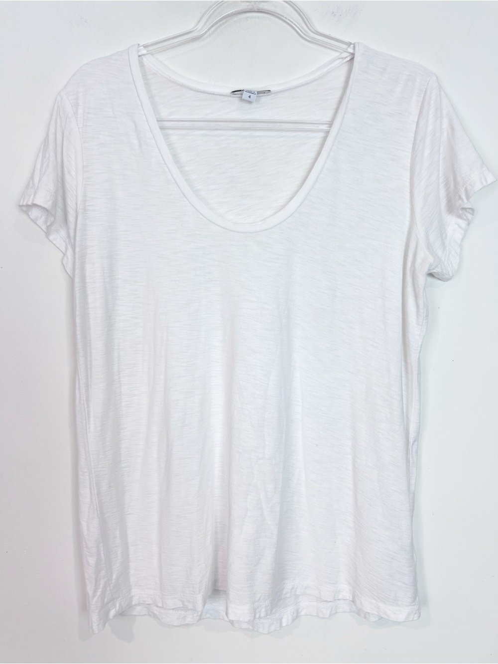 STANDARD JAMES PERSE WHITE SCOOP NECK SHORT SLEEVE T-SHIRT SZ 4/XL